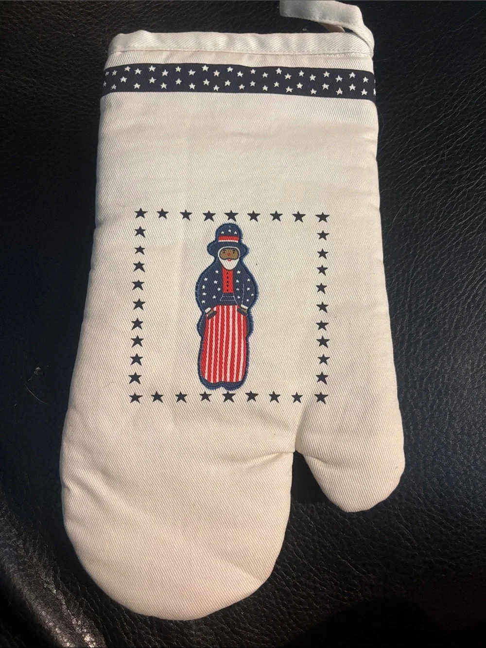 Patriotic Americana Kitchen Set - Oven Mitt & Potholders with Two Star Placemats